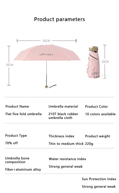 Mini Pocket Rain Umbrella Sun Shade Umbrella Women Rain Umbrella UV Sun Umbrella Capsule Umbrella business umbrella it