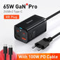 Baseus 65W GaN Charger Desktop Fast Charger 4 in 1 Laptop Phone Charger Adapter For iPhone 15 14 13 Pro Max Xiaomi Samsung